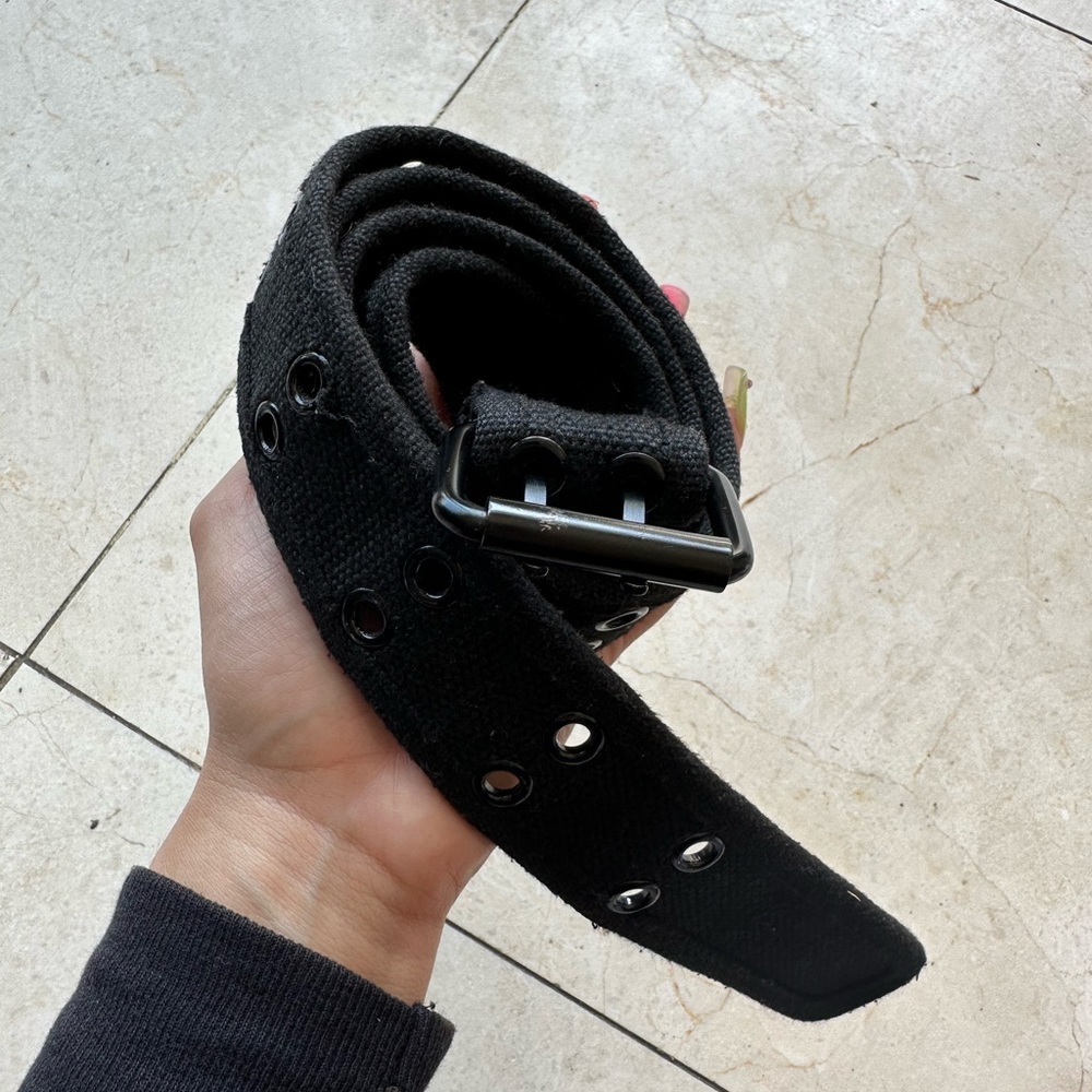Black Canvas Grommet Belt